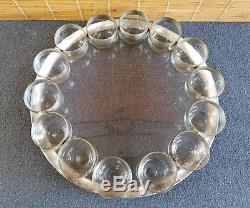 Rare Dorothy Thorpe Roly Poly Punch Bowl Undertray and 23 Glasses Silver Band