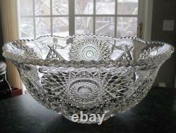 Rare Eapg Duncan & Miller40 Clear 16 Pc Flared Punch Bowl Setstar Diamond