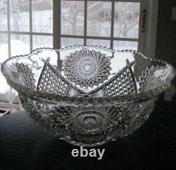 Rare Eapg Duncan & Miller40 Clear 16 Pc Flared Punch Bowl Setstar Diamond