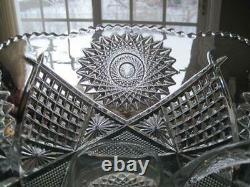 Rare Eapg Duncan & Miller40 Clear 16 Pc Flared Punch Bowl Setstar Diamond