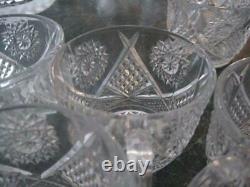 Rare Eapg Duncan & Miller40 Clear 16 Pc Flared Punch Bowl Setstar Diamond