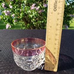 Rare Federal Glass Yorktown Colonial Flashed Pink Punch Bowl 12 Cups Pedestal