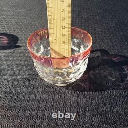 Rare Federal Glass Yorktown Colonial Flashed Pink Punch Bowl 12 Cups Pedestal