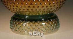 Rare Fenton Art Glass Company Aqua Opalescent Carnival Glass Hobnail Punch Bowl