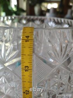 Rare Genuine Antique American Brilliant Period Cut Glass Punch Bowl And Pedestal