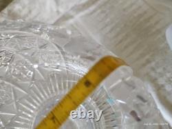 Rare Genuine Antique American Brilliant Period Cut Glass Punch Bowl And Pedestal