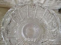 Rare Genuine Antique American Brilliant Period Cut Glass Punch Bowl And Pedestal