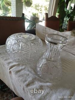 Rare Genuine Antique American Brilliant Period Cut Glass Punch Bowl And Pedestal