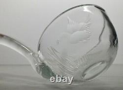 Rare Imperial Candlewick Punch Bowl Set With Etched & Cut Glass Ducks & Cattails