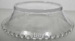 Rare Imperial Candlewick Punch Bowl Set With Etched & Cut Glass Ducks & Cattails