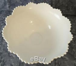 Rare Imperial Milk Glass Punch Bowl Set with 11Cups Mid Century