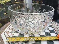 Rare Quality Heavy Cut Glass 11 X 6 1/2 Diamond Fan Punch Fruit Trifle Bowl