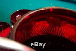 Rare Ruby Red Depression Glass, Toddy Set Punch Bowl