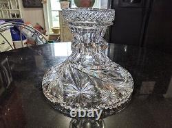 Rare Stunning Antique Cut Glass Punch Bowl Base