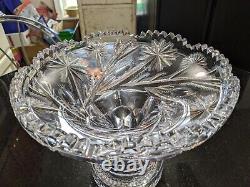 Rare Stunning Antique Cut Glass Punch Bowl Base