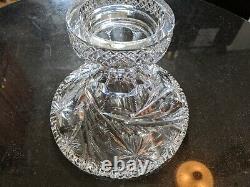 Rare Stunning Antique Cut Glass Punch Bowl Base