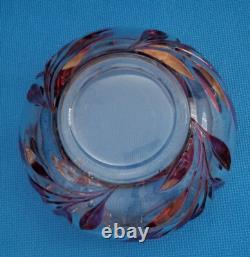 Rare Vintage Antique Oleander Red Ruby Indiana Glass Punch Bowl & Underplate