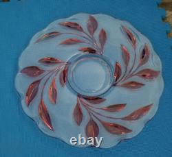 Rare Vintage Antique Oleander Red Ruby Indiana Glass Punch Bowl & Underplate