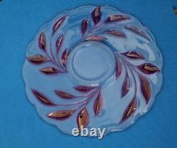 Rare Vintage Antique Oleander Red Ruby Indiana Glass Punch Bowl & Underplate