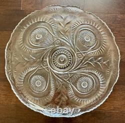 Rare Vintage L. E. Smith 21 Pinwheel & Stars Punch Bowl Underplate Platter EUC