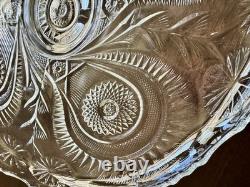 Rare Vintage L. E. Smith 21 Pinwheel & Stars Punch Bowl Underplate Platter EUC
