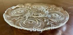 Rare Vintage L. E. Smith 21 Pinwheel & Stars Punch Bowl Underplate Platter EUC