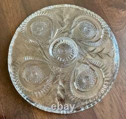 Rare Vintage L. E. Smith 21 Pinwheel & Stars Punch Bowl Underplate Platter EUC