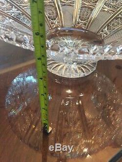 Rare Vintage Lead Large Crystal Punch Bowl Stunning Saw-Tooth Punch Bowl