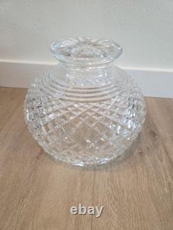Rare Waterford Crystal Large Centerpiece Footed Punch Bowl Scalloped Edge 9
