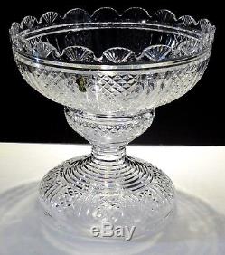 Rare Waterford Crystal Master Cutter 2 Piece Pedestal Punch Bowl Ireland