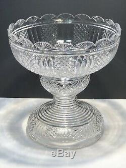 Rare Waterford Crystal Master Cutter 2 Piece Pedestal Punch Bowl Ireland