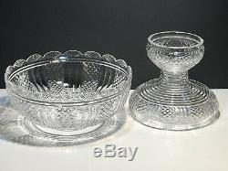 Rare Waterford Crystal Master Cutter 2 Piece Pedestal Punch Bowl Ireland