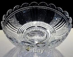 Rare Waterford Crystal Master Cutter 2 Piece Pedestal Punch Bowl Ireland