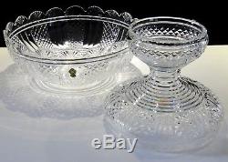 Rare Waterford Crystal Master Cutter 2 Piece Pedestal Punch Bowl Ireland