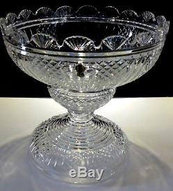 Rare Waterford Crystal Master Cutter 2 Piece Pedestal Punch Bowl Ireland