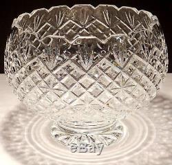 Rare Waterford Crystal Master Cutter Large Footed Punch Bowl Made In Ireland