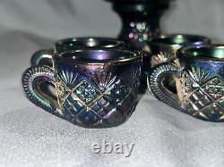 Rare Westmoreland Rosso Thumbelina Electric Amethyst Punch Bowl Childs Set