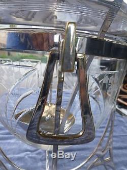 Rare Wmf Silverplate Jugendstil Art Nouveau Punch Bowl W Original Glass Insert