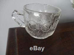 Rare XL 25 Piece Vintage Punch Bowl Set Manhattan US Glass Tiffin Collins 1910