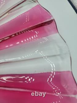 Rare ruby flash Fluted glass punchbowl Or Serving Bowl And Platter Set Indiana