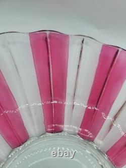 Rare ruby flash Fluted glass punchbowl Or Serving Bowl And Platter Set Indiana