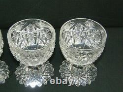 Rare set of 5 ABP Libbey Wedgemere Pattern Cut Glass Crystal Punch Cups