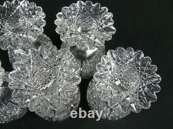 Rare set of 5 ABP Libbey Wedgemere Pattern Cut Glass Crystal Punch Cups