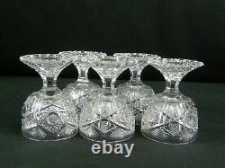 Rare set of 5 ABP Libbey Wedgemere Pattern Cut Glass Crystal Punch Cups