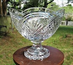 Raremassive Pedestal Punch Bowl Signed Jim O'leary Waterford 12lb's