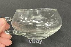 Reikes Mid Century Modern Hand Blown Crystal Glass Punch Bowl Set 12 Cups, 1970