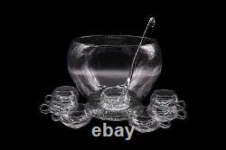 Riekes-Crisa Festival Punch Bowl, 6 Punch Cups & Ladle