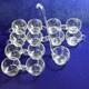 Riekes-Crisa Hollywood Clear Hand Blown Glass 12 Punch Cups & 14 Ladle Only Vtg