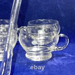 Riekes-Crisa Hollywood Clear Hand Blown Glass 12 Punch Cups & 14 Ladle Only Vtg