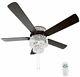 River of Goods 52 Silver Punched Metal and Clear Crystal Ceiling Fan with Remote